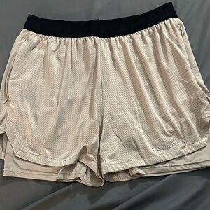 YoungLA Men's Athletic Shorts in Cream and Black